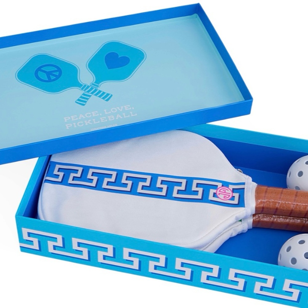 NEW JONATHAN ADLER LABYRINTH PICKLEBALL SET, IN BOX, GREAT GIFT OR FOR YOURSELF